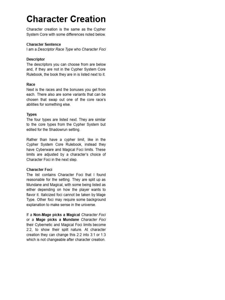 Shadowrun Character Creation Guide | PDF | Security Hacker | Computer ...