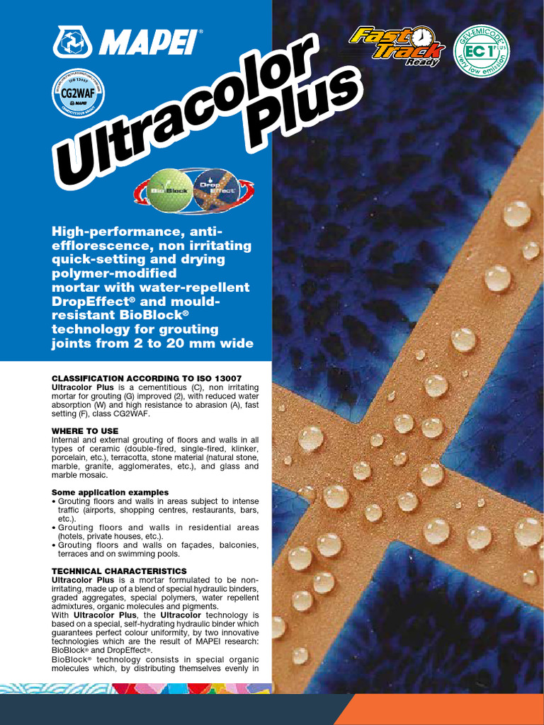 Stone3 Ultracolor Plus Grout | PDF | Cement | Mortar (Masonry)