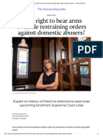 Does Right To Bear Arms Override Restraining Orders Against Domestic Abusers?