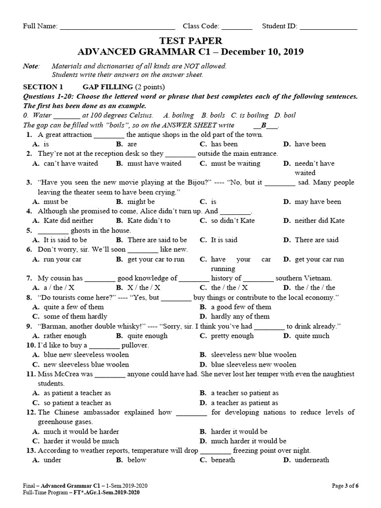 Advanced Grammar Test Pdf Roanoke Colony