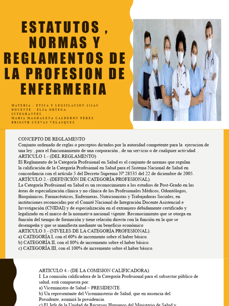 Reglamento de La Categoría Profesional en Salud | Descargar gratis PDF