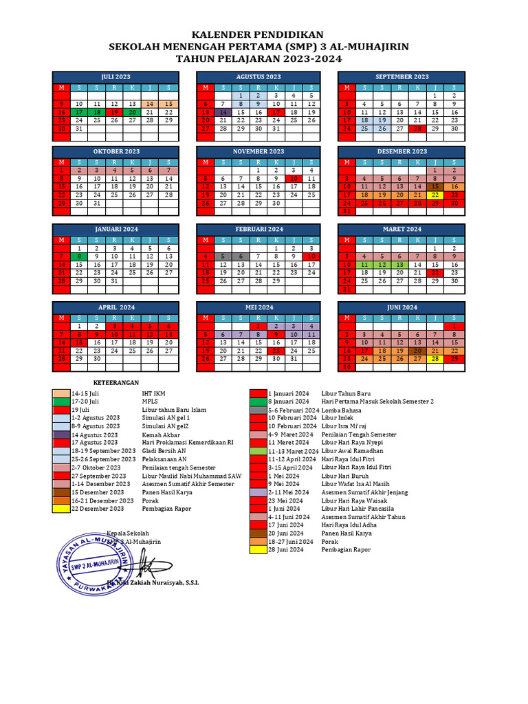 Kaldik 20232024 SMP 3 ALMUHAJIRIN V2 PDF