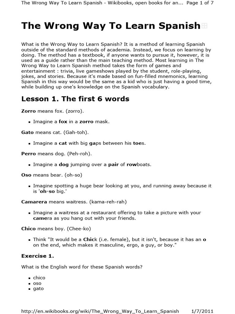The Wrong Way To Learn Spanish PDF Grammatical Gender Noun