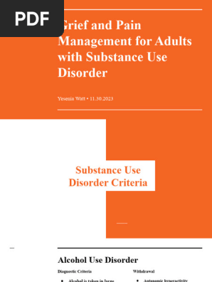 internship project  grief and pain management for adults with substance use disorder