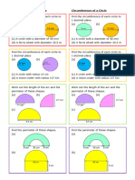 Circumference of A Circle Practice Strips