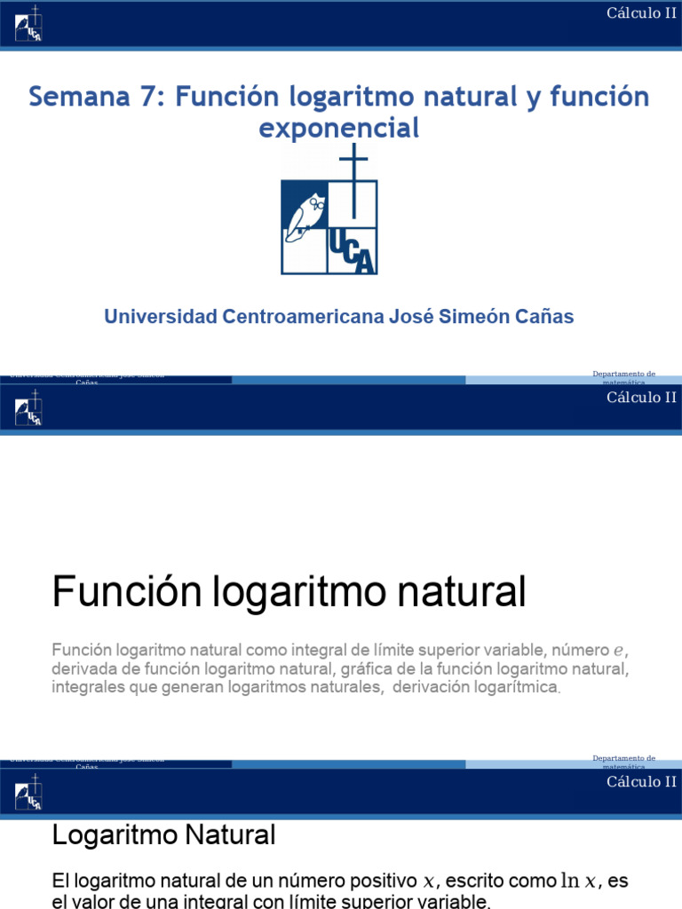 Función Logaritmo Natural y Función Exponencial | PDF | Logaritmo ...