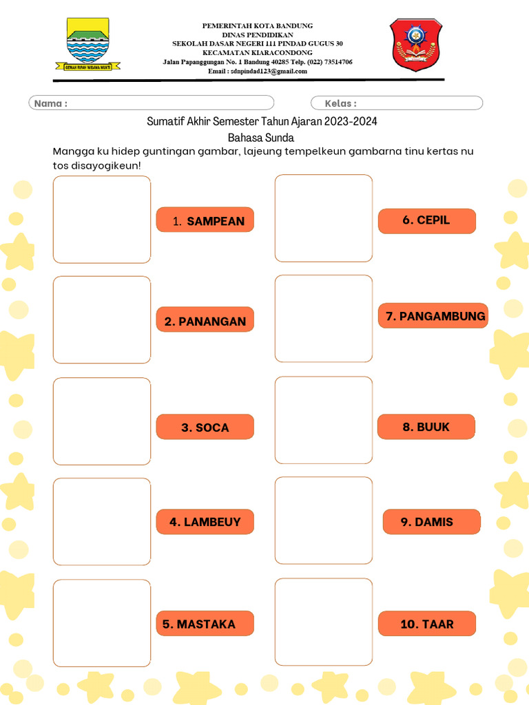 Sumatif Semester 1 Kelas 1 Bahasa Sunda Pdf