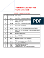 Tally ERP 9 Shortcut Keys PDF File Download in Hindi