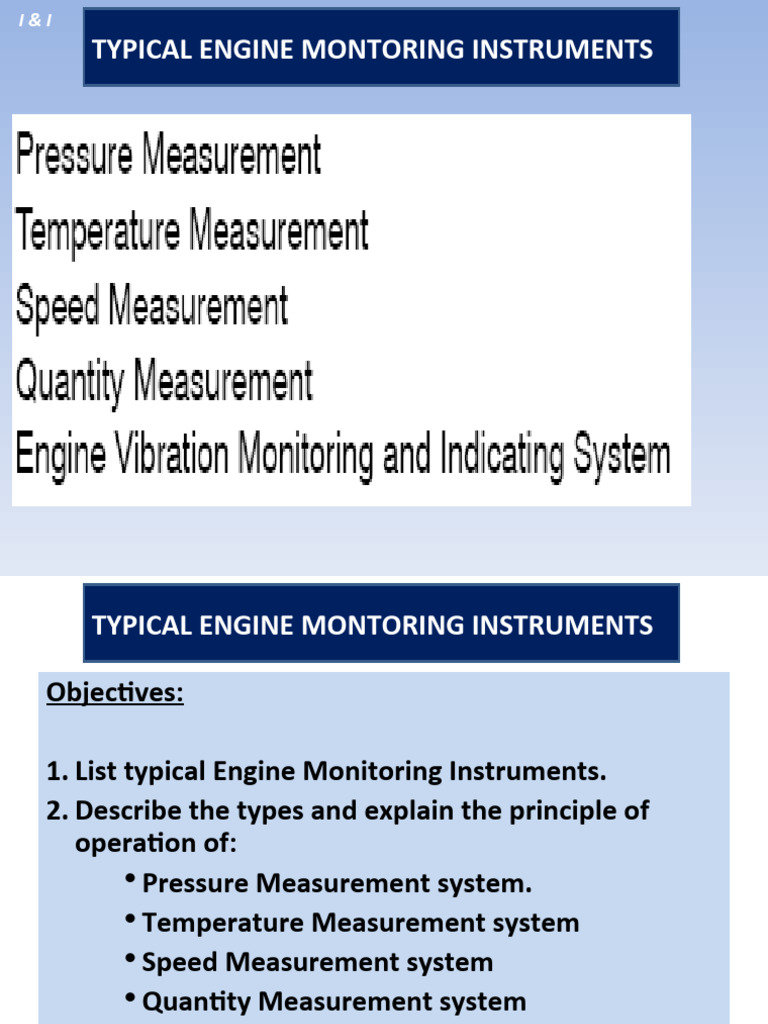 Engine Monitoring Instruments Overview | PDF | Electric Generator ...