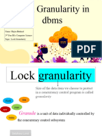 Lock Granularity in DBMS: Name: Hajira Bathool 2 Year BSC Computer Science Topic: Lock Granularity