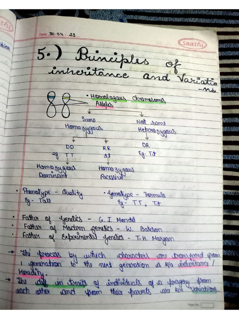 Principle of Inheritance and Variation | PDF