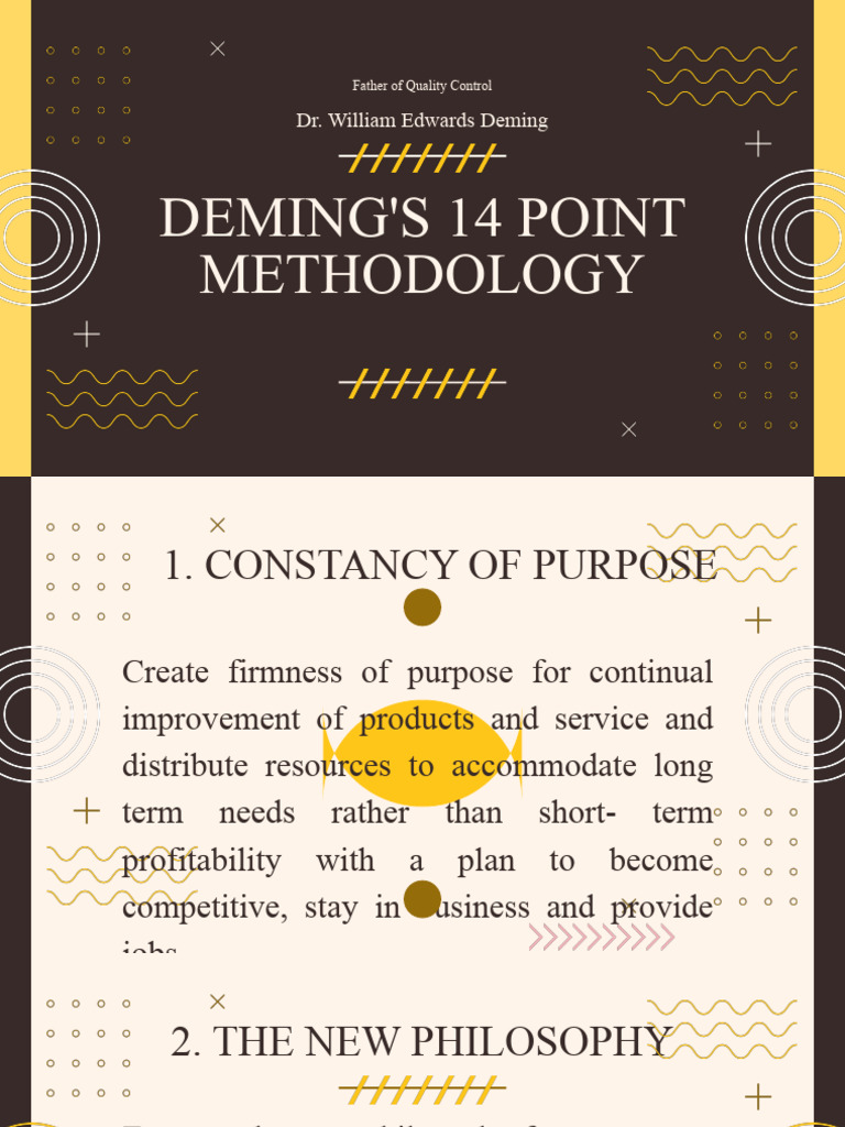 Deming's 14 Point Methodology PDF Business Business Economics