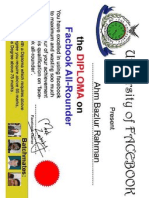 Diploma Certificate of AHM Bazlur Rahman-S21BR From Facebook