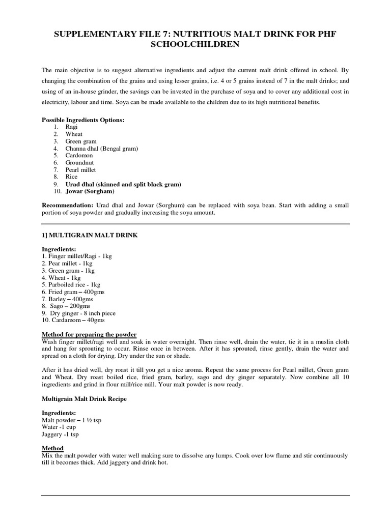 Malt Drink PDF Chickpea Drink