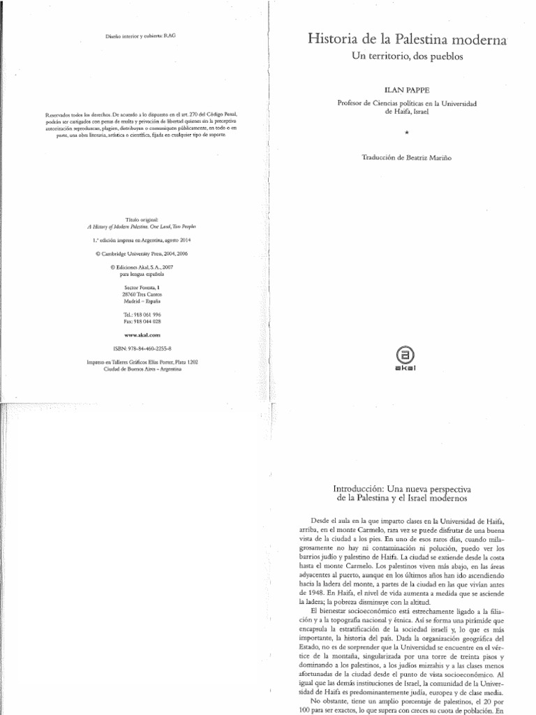III.5 Pappe Historia de La Palestina Moderna | PDF