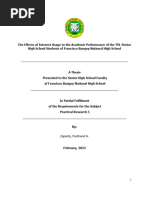 The Effects of Internet Usage To The Academic Performance of The TVL Senior High School Students of Francisco Bangoy National High School