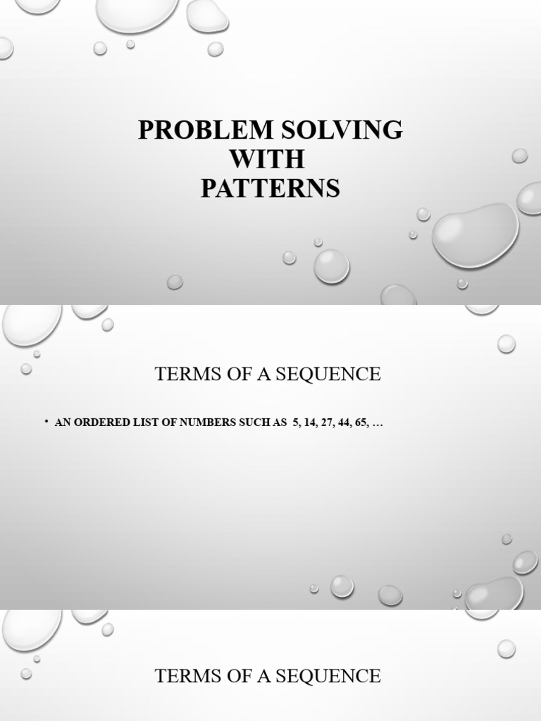Problem Solving With Patterns | PDF