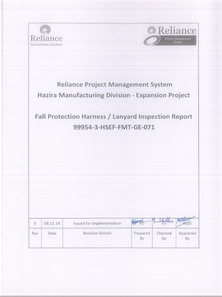 Safety Equipment Inspection Report | PDF