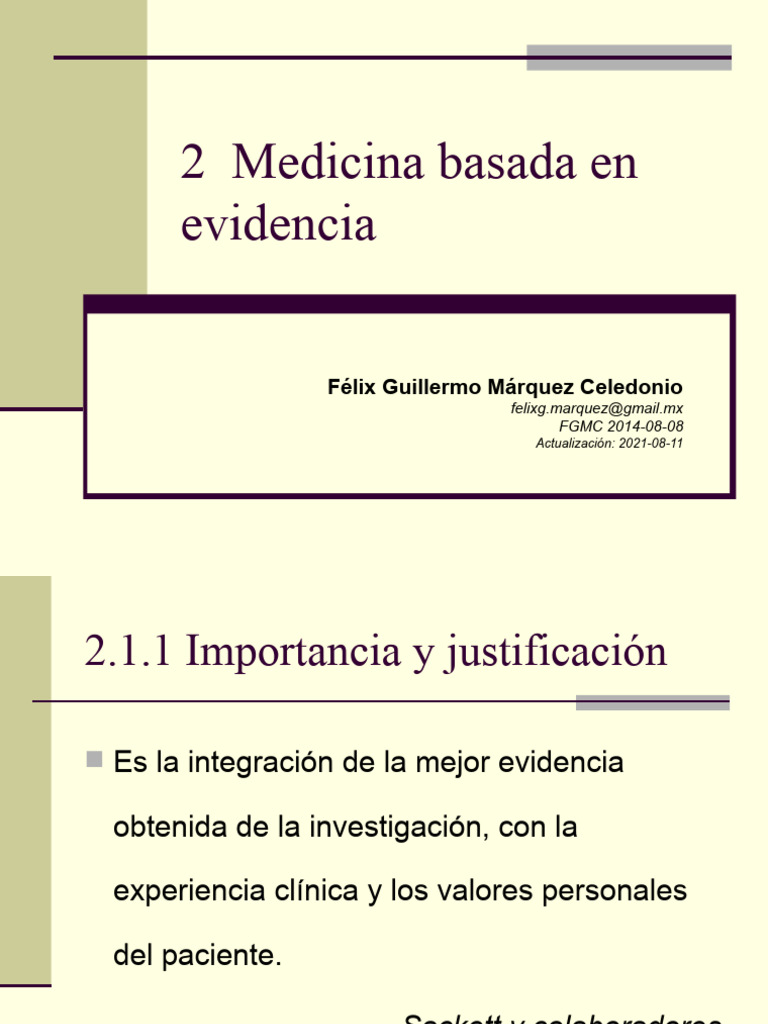 Importancia de la Medicina Basada en Evidencias | PDF | Evidencia ...