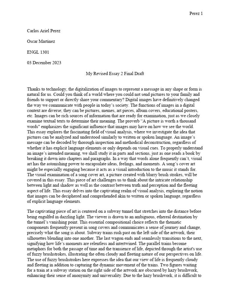 My Revised Essay 2 Final Draft | PDF | Idea | Essays
