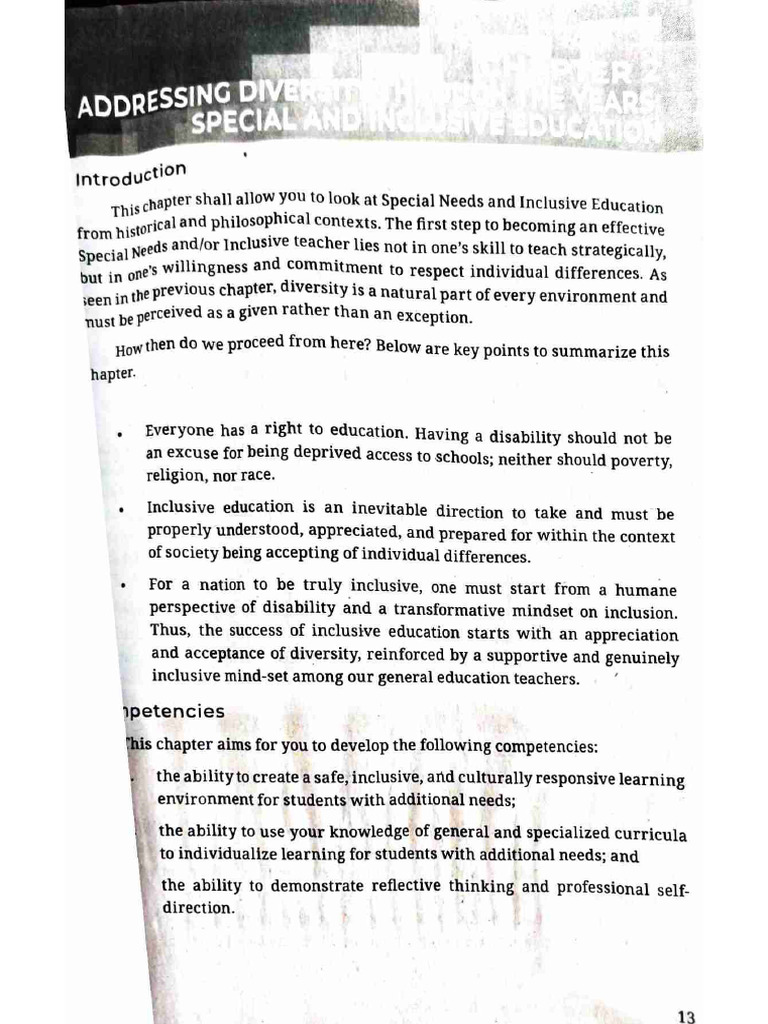 Foundation of Special and Inclusive Education Chapter 2 | PDF