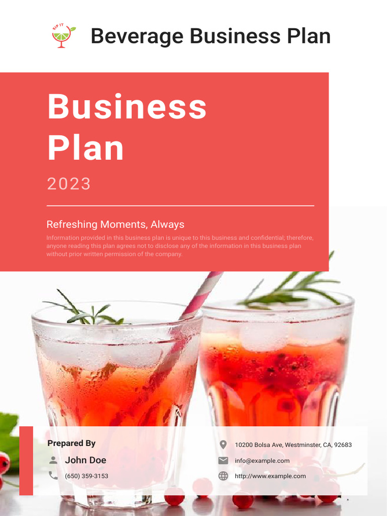 beverage business plan example pdf