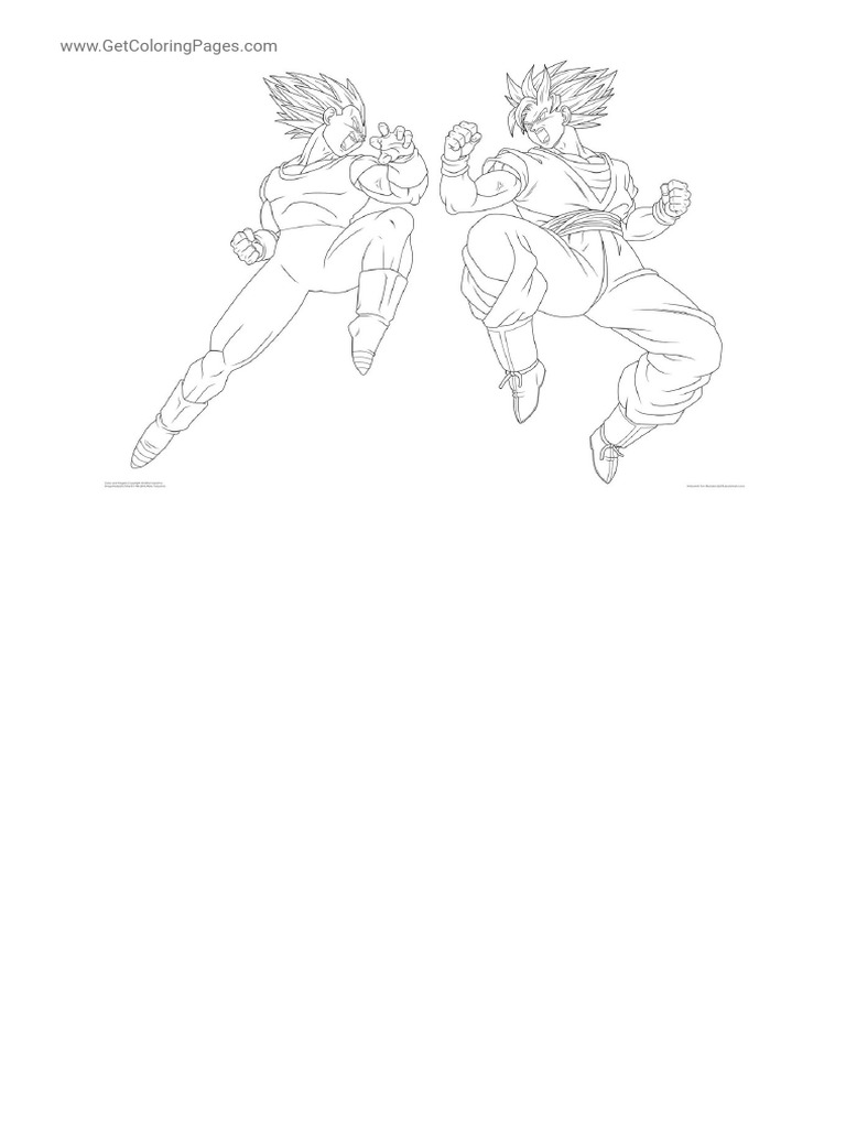 Dragon Ball Z Goku And Vegeta Coloring Pages Get Coloring Pages Pdf