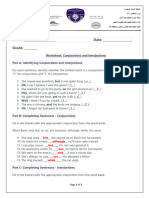 Conjunction Worksheet Answered