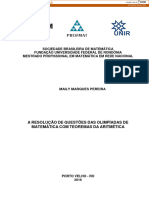 Sociedade Brasileira de Matemática Fundação Universidade Federal de Rondônia Mestrado Profissional em Matemática em Rede Nacional