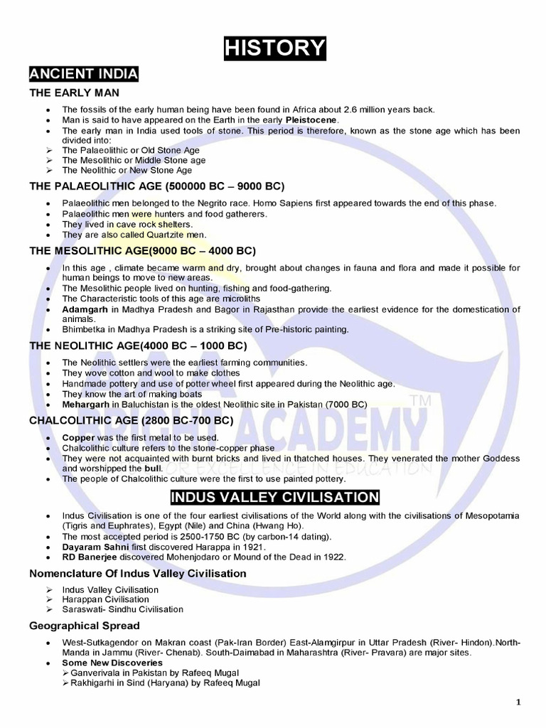 Ancient History Class Notes PDF