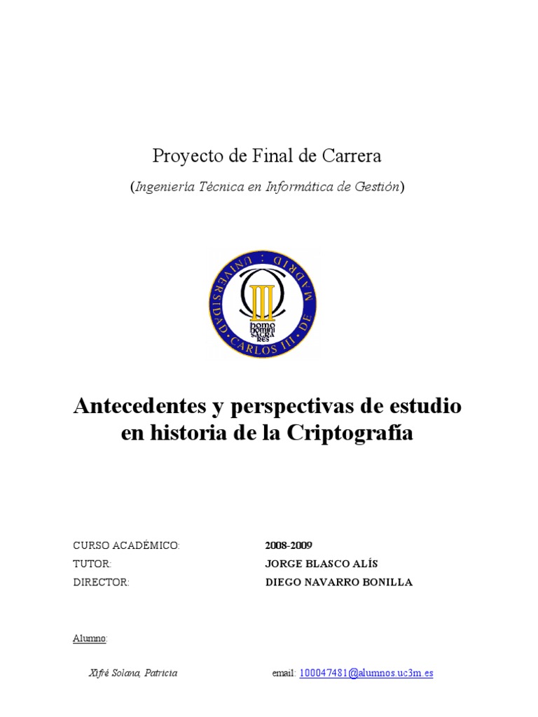 PFC Patricia Xifre Solana | PDF | Criptografía | Clave (criptografía)