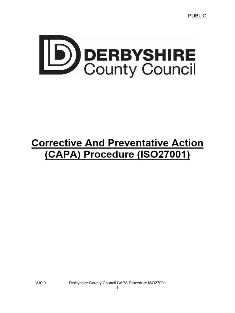 Corrective and Preventative Action Capa Procedure | PDF | Information ...
