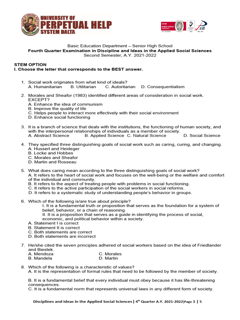DIASSFOURTHQUARTEREXAM PDF Communication Science