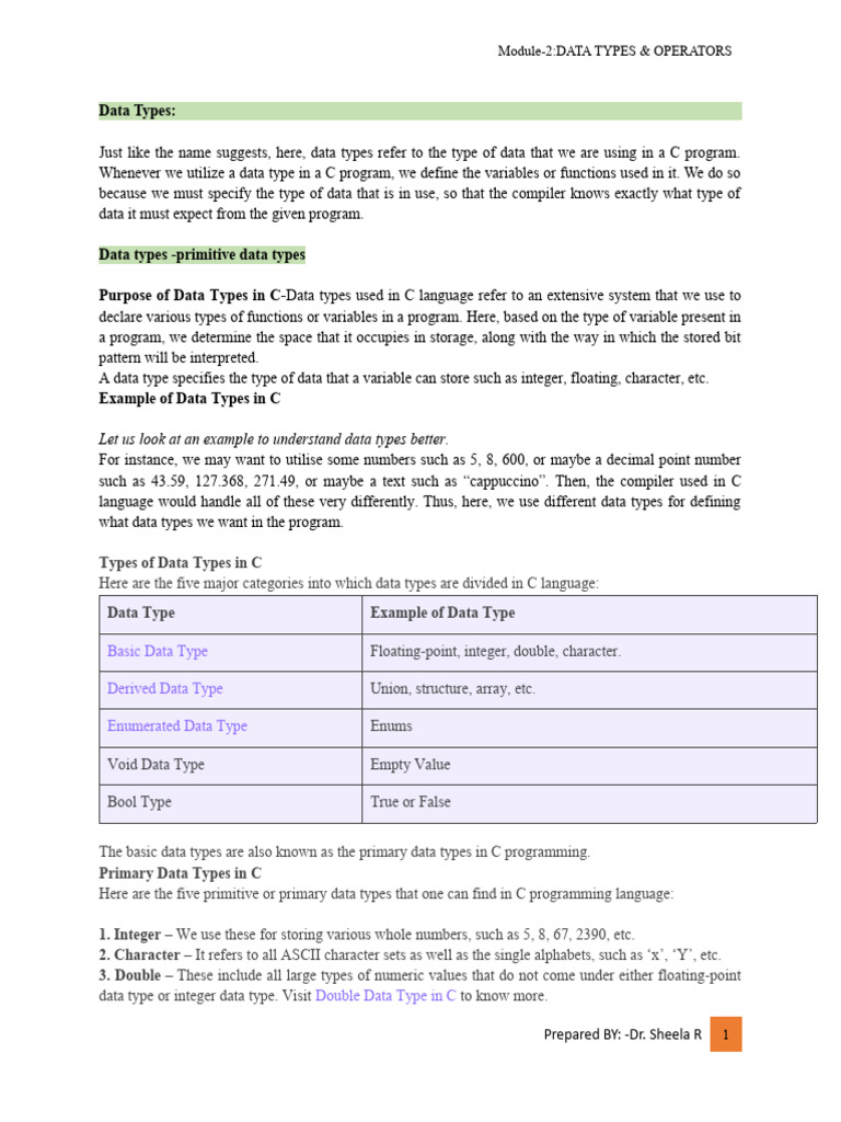 Operators in C | PDF