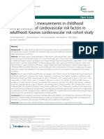 Anthropometric Measurements in Childhood and Prediction of Cardiovascular Risk Factors in Adulthood Kaunas Cardiovascular Risk Cohort Study