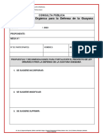 FORMATO RECOLECCION CONSULTA PUBLICA lEYORGNICA PARA LA DEFENSA DE LA GUAYANA ESEQUIBA