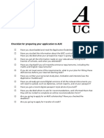 Checklist For Applying To Auc