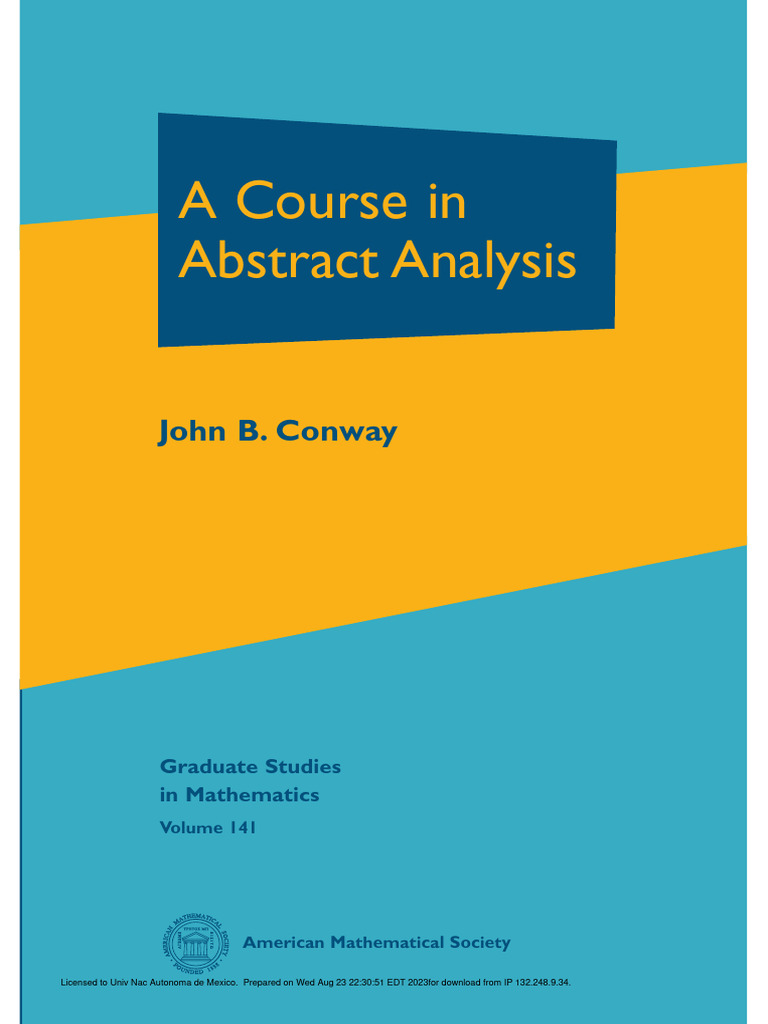 A FIRST COURSE IN ANALYSIS CONWAY PDF intelligence overview
