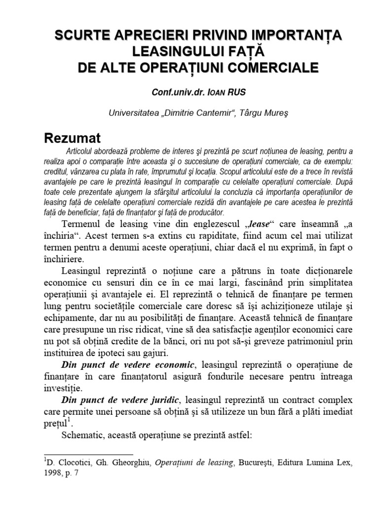 Leasing Proiect | PDF