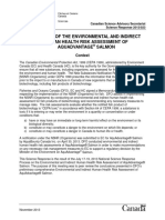 Summary of The Environmental and Indirect Human Health Risk Assessment of Aquadvantage Salmon