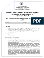 Weekly Learning Activity Sheet: Edukasyon Sa Pagpapakatao 10 Quarter 2 Week 7