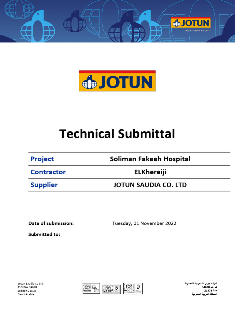 Jotun Paint System for Soliman Hospital | PDF | Paint | Acrylic Paint
