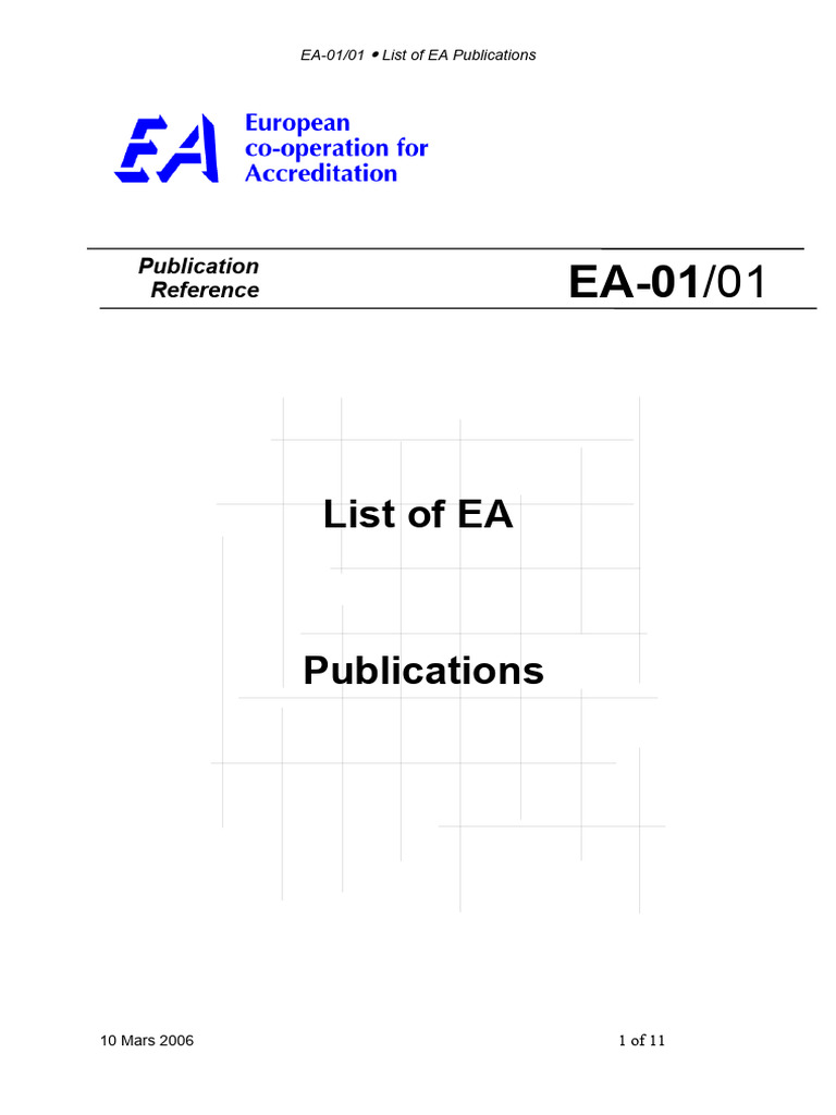 EA 1 01rev100306 | PDF | Calibration | Metrology