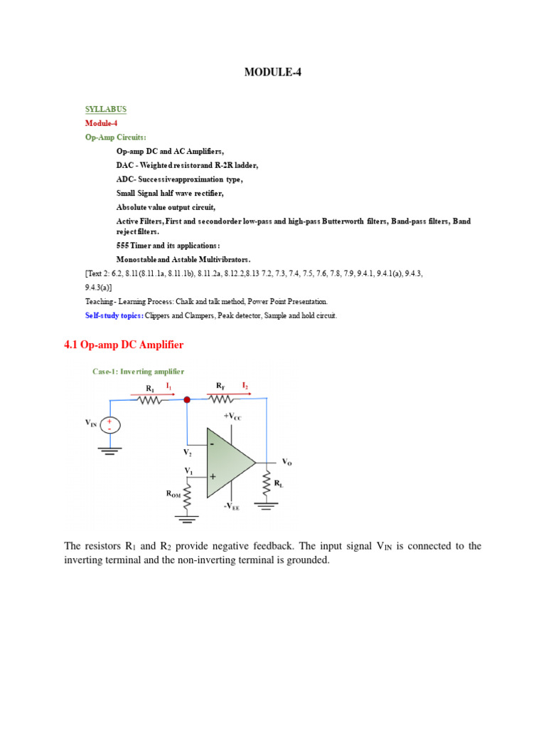 Op Amp Notes PDF Operational Amplifier Amplifier