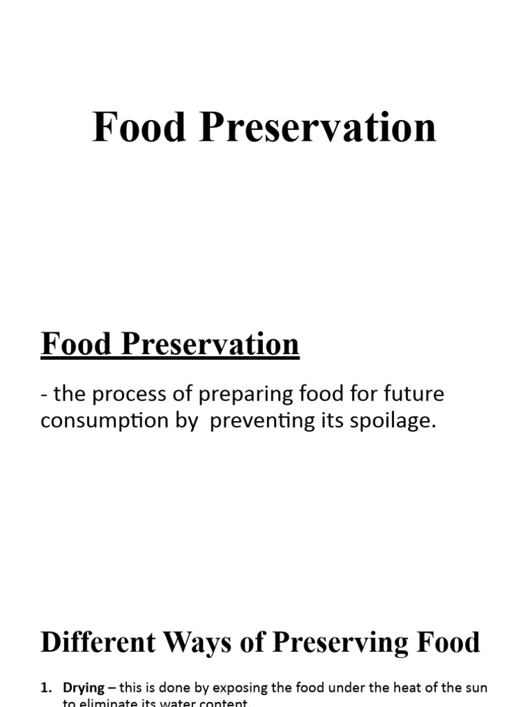 Food Preservation PDF