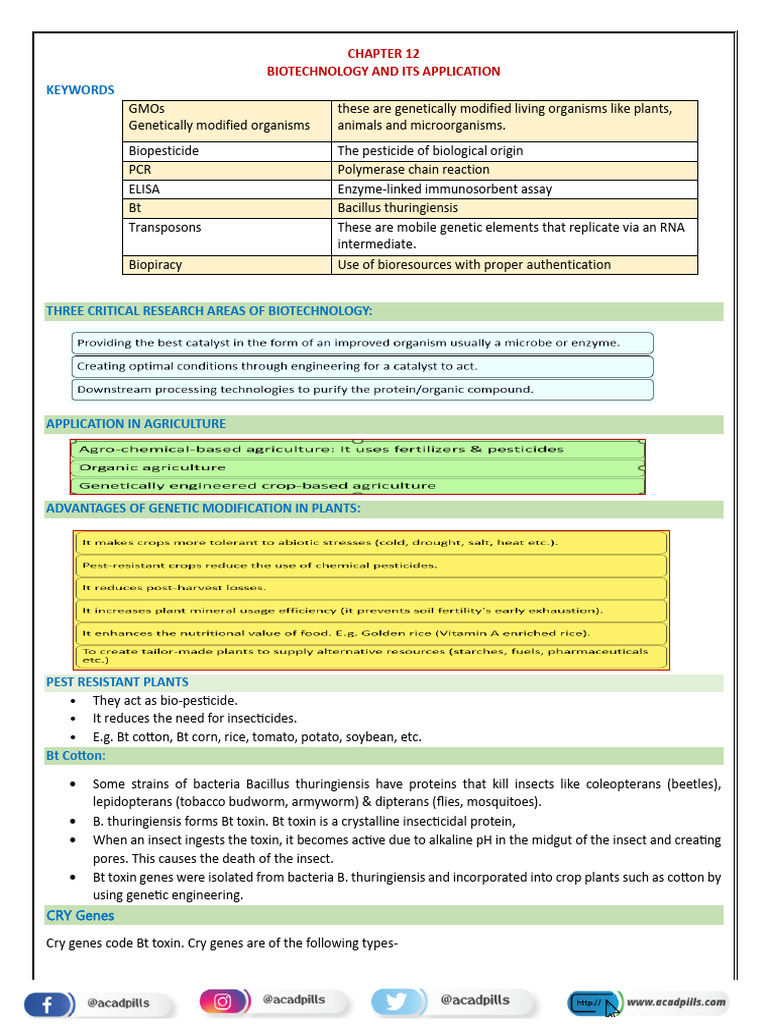 Biotechnology Applications Overview | PDF | Genetically Modified ...
