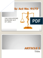 Republic Act No. 9173: The Philippine Nursing Act OF 2002