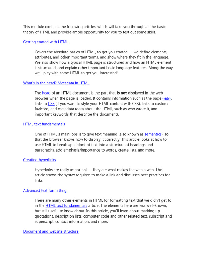 Getting Started With HTML | PDF | Html | Websites