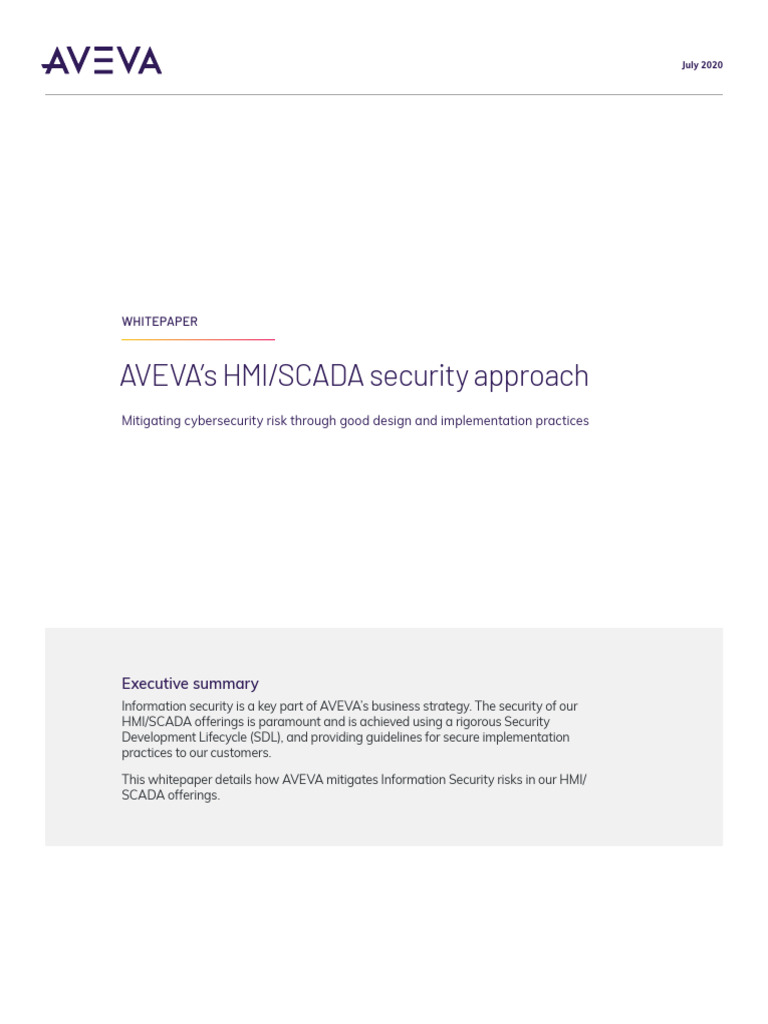 AVEVA HMI/SCADA Security Overview | PDF | Security | Computer Security