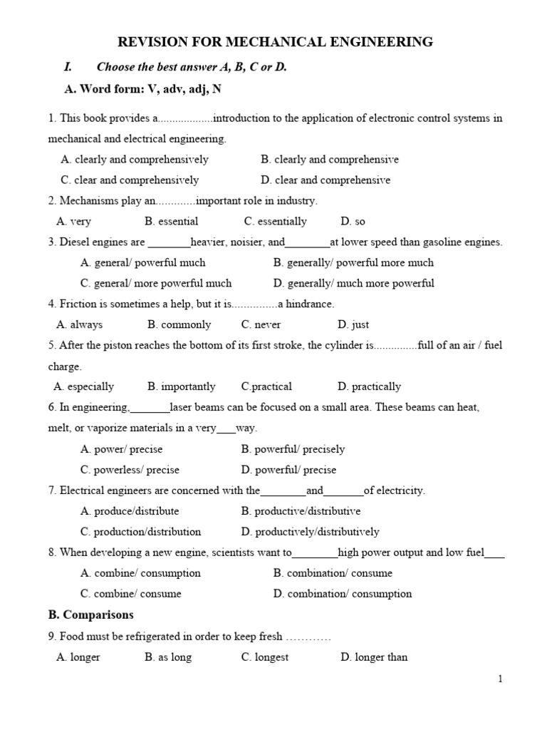Revision For Mechanical Engineering PDF Electric Motor Engineering